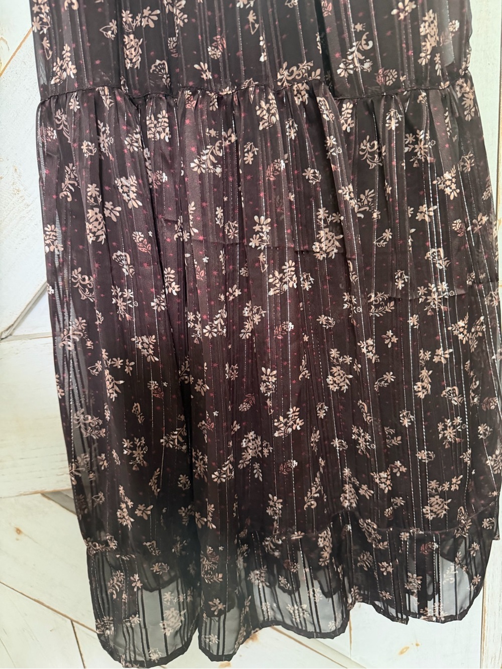 Angie Brown Floral Twist-Front Maxi Dress - Picture 4 of 9